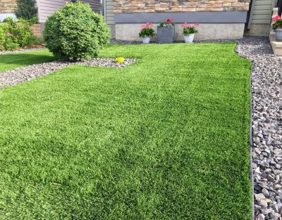 Artificial Grass in a Residential Yard